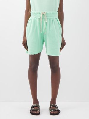 Les Tien - Yacht Fleece-back Cotton-jersey Shorts - Womens - Green