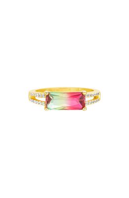 Lesa Michele Cubic Zirconia Ring in Gold/Pink/Green/Yellow