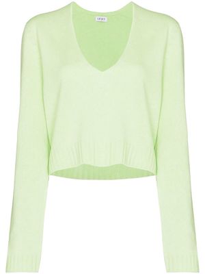 LESET Zoe V-neck cropped pullover jumper - Green