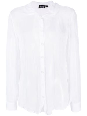 Leslie Amon semi-sheer long-sleeved shirt - White