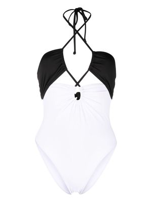 Leslie Amon Yasmine two-tone swimsuit - White