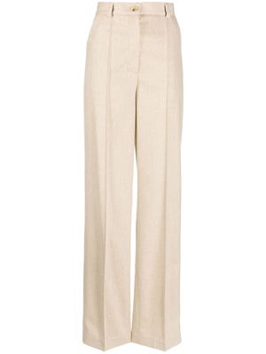 Lesyanebo high-waisted straight-leg trousers - Neutrals