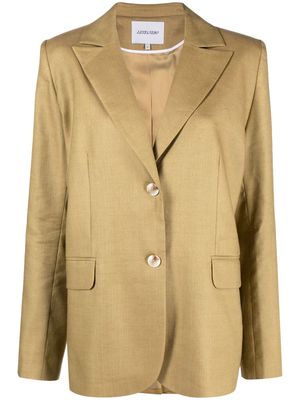 Lesyanebo single-breasted linen-wool blend blazer - Yellow