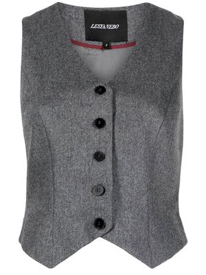 Lesyanebo single-breasted V-neck waistcoat - Grey