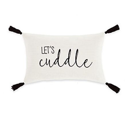 Let's Cuddle Script Decorative Pillow Cover by Lush Decor