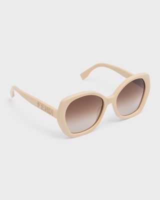 Lettering Butterfly Acetate Sunglasses