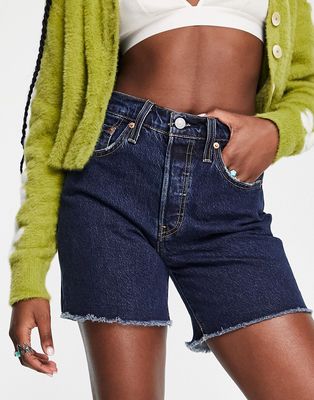 Levi's 501 mid thigh shorts in blue