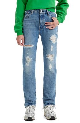levi's 501® Ripped High Waist Straight Leg Jeans in Hits Different