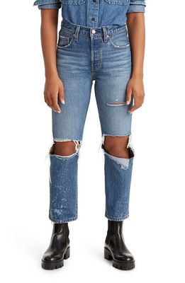 levi's 501 Ripped High Waist Straight Leg Jeans in Athens Ranks