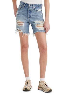 levi's 501 Ripped Mid Thigh Denim Shorts in Camp Point