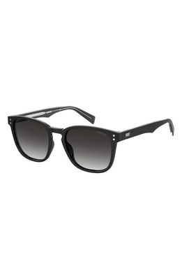 levi's 51mm Gradient Rectangle Sunglasses in Black/Dark Grey