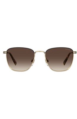 levi's 52mm Gradient Rectangular Sunglasses in Gold /Brown Gradient
