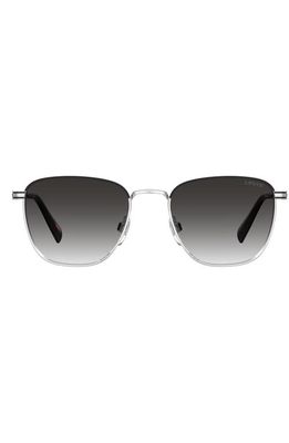 levi's 52mm Gradient Rectangular Sunglasses in Palladium /Grey Shaded