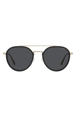 levi's 54mm Flat Front Round Sunglasses in Black/Grey
