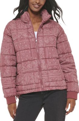 levi's 733 Box Quilted Puffer Jacket in Faded Red Bandana