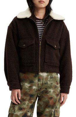 levi's Baby Bubble Trucker Jacket with Faux Shearling Collar in Mole