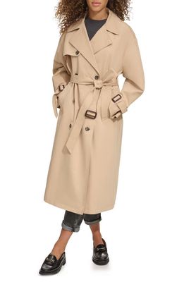 levi's Belted Long Trench Coat in Khaki