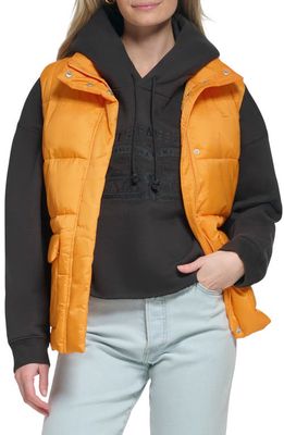 levi's Box Quilt Puffer Vest in Apricot