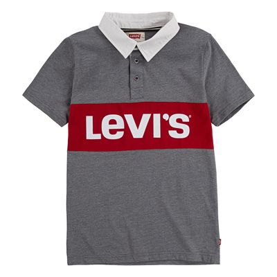 LEVI'S Boys Box Tab Rugby T-Shirt in Grey H