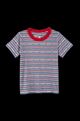 LEVI'S Boys Logo Striped Ringer T-Shirt in Grey H