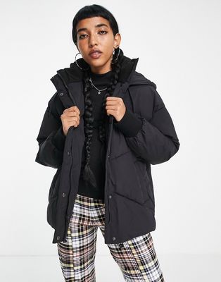 Levi's bubble hooded padded jacket in black