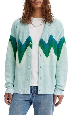 levi's Coit Zigzag Stripe Cardigan in Rave Wave Omphalodes
