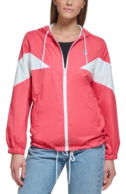 levi's Colorblock Hooded Jacket in Coral Combo