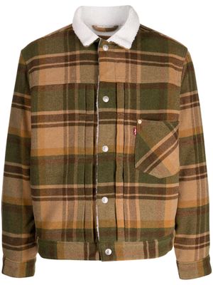 Levi's contrasting-collar plaid jacket - Brown