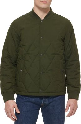 levi's Diamond Quilted Bomber Jacket in Olive