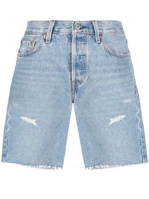 Levi's distressed knee-length denim shorts - Blue