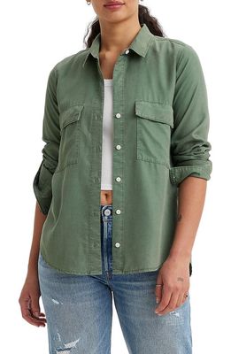 levi's Doreen Long Sleeve Button-Up Utility Shirt in Dark Forest