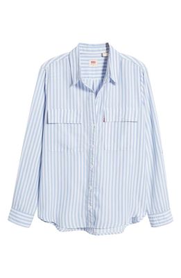 levi's Doreen Stripe Utility Button-Up Shirt in Sara Stripe Brunnera Blue