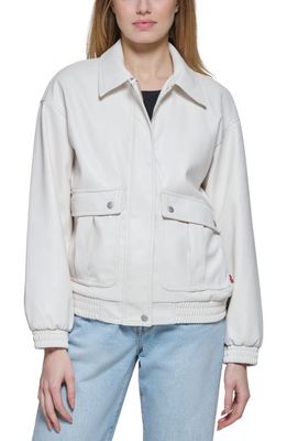 levi's Faux Leather Dad Jacket in Oyster