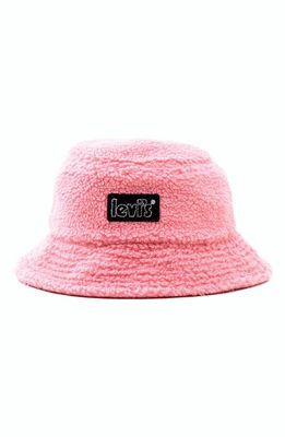 levi's Faux Shearling Bucket Hat in Light Pink