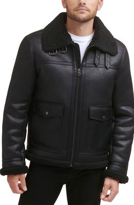 levi's Faux Shearling Moto Jacket in Black