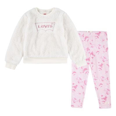 LEVI'S Girls Knit Top & Legging 2-Piece Set in Sugar Swizzle