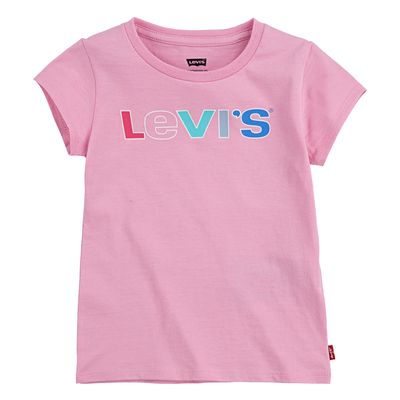 LEVI'S Girls Short Sleeve Graphic T-Shirt in Petal Pink
