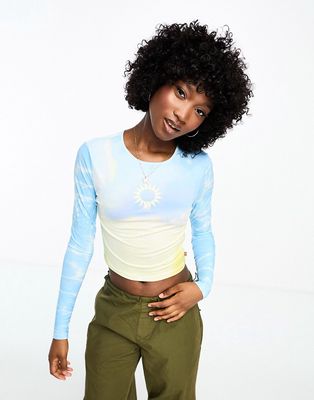 Levi's graphic long sleeve second skin crop top-Multi