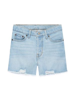 Levi's Kids distressed-effect denim shorts - Blue