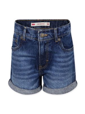 Levi's Kids high-rise denim shorts - Blue