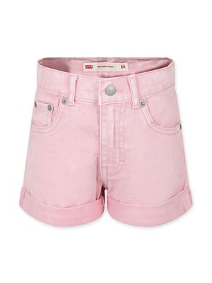 Levi's Kids logo-appliqué organic-cotton shorts - Pink