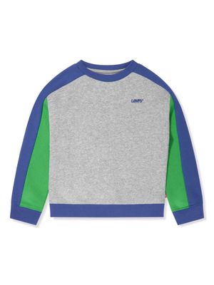 Levi's Kids logo-embroidered colour-block sweatshirt - Grey