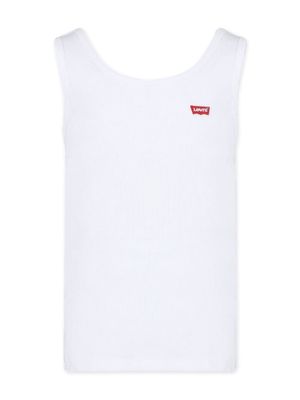 Levi's Kids logo-embroidered fine-ribbed tank top - White