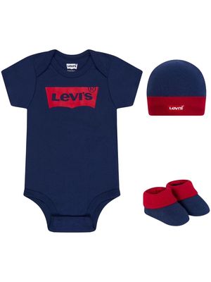 Levi's Kids logo-print cotton babygrow set - Blue