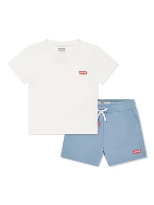 Levi's Kids logo-print drawstring short set - White