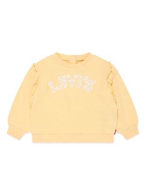 Levi's Kids logo-print floral-appliqué sweatshirt - Yellow