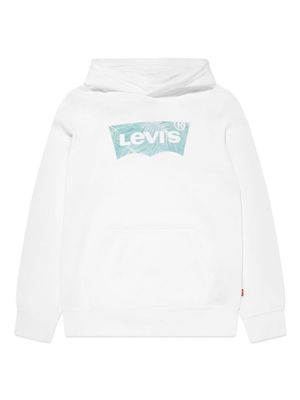 Levi's Kids palm tree-logo cotton-blend hoodie - White