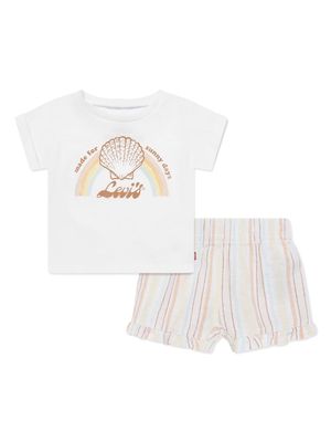 Levi's Kids shell-print T-shirt and short set - Neutrals