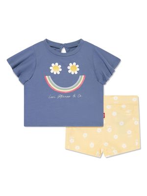 Levi's Kids Smiley T-shirt and shorts set - Blue