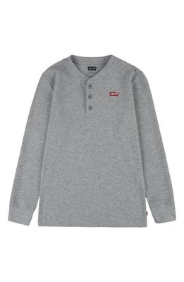 levi's Kids' Thermal Henley Long Sleeve Top in Grey Heather